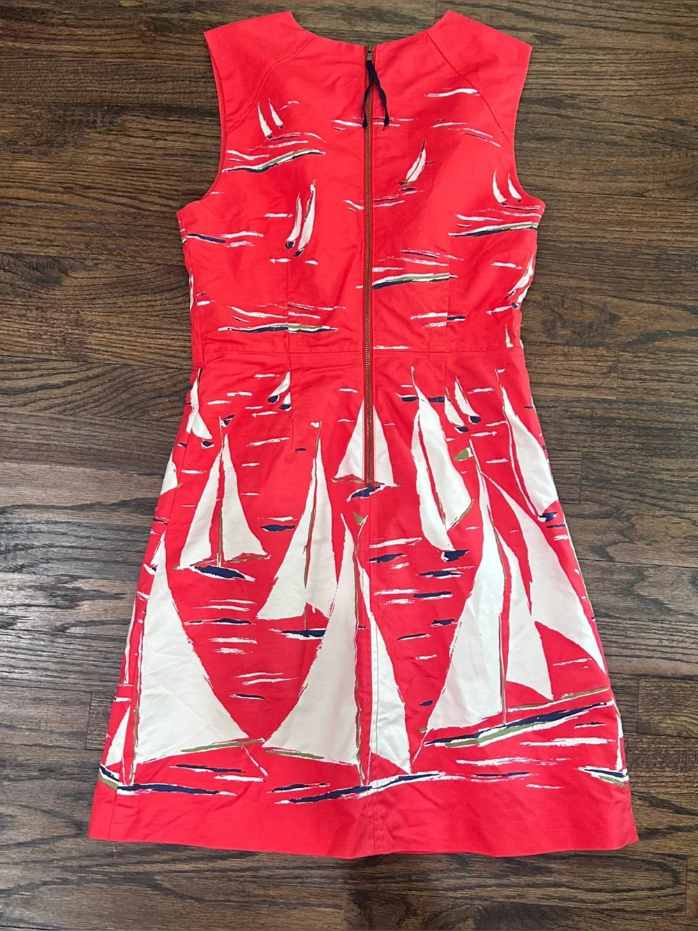 Maeve by Anthropologie Berru Poplin Sailboat Print Shift Dress Size 6 - Picture 9 of 14